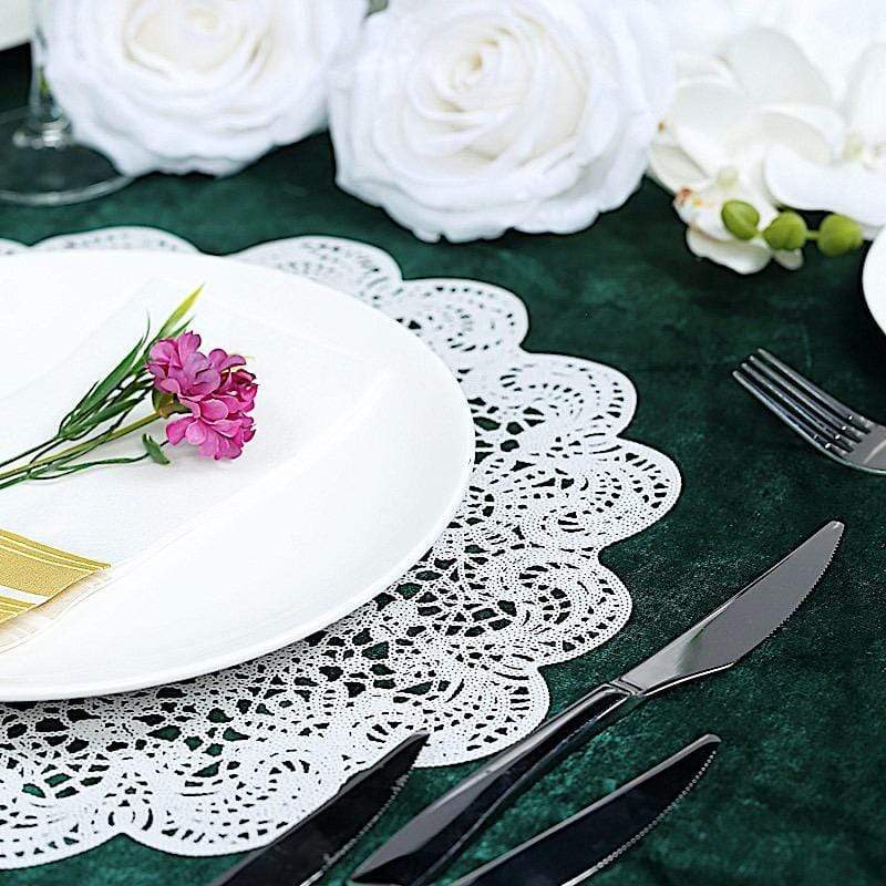 6 pcs 15" wide Flower Lace Doily Round Vinyl Placemats