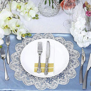 6 pcs 15" wide Flower Lace Doily Round Vinyl Placemats