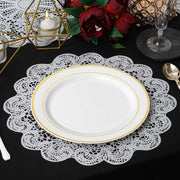 6 pcs 15" wide Flower Lace Doily Round Vinyl Placemats
