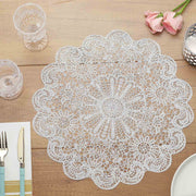 6 pcs 15" wide Flower Lace Doily Round Vinyl Placemats