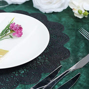 6 pcs 15" wide Flower Lace Doily Round Vinyl Placemats