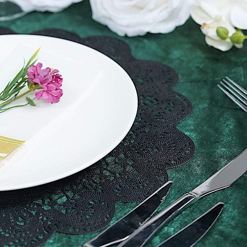 6 pcs 15" wide Flower Lace Doily Round Vinyl Placemats
