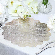6 pcs 15" wide Flower Lace Doily Round Vinyl Placemats