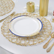 6 pcs 15" wide Round Metallic String Placemats