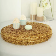 6 pcs 15" wide Round Metallic String Placemats