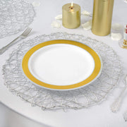 6 pcs 15" wide Round Metallic String Placemats