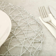6 pcs 15" wide Round Metallic String Placemats