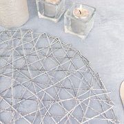 6 pcs 15" wide Round Metallic String Placemats