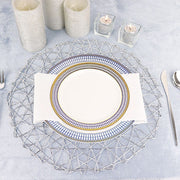 6 pcs 15" wide Round Metallic String Placemats