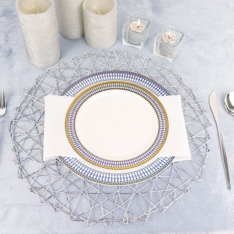 6 pcs 15" wide Round Metallic String Placemats