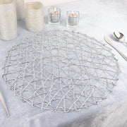 6 pcs 15" wide Round Metallic String Placemats
