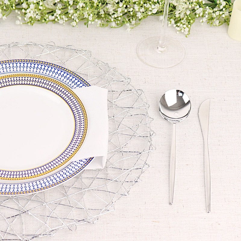 6 pcs 15" wide Round Metallic String Placemats