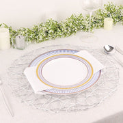 6 pcs 15" wide Round Metallic String Placemats