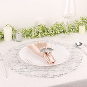 6 pcs 15" wide Round Metallic String Placemats