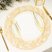 6 pcs 15" wide Round Metallic String Placemats