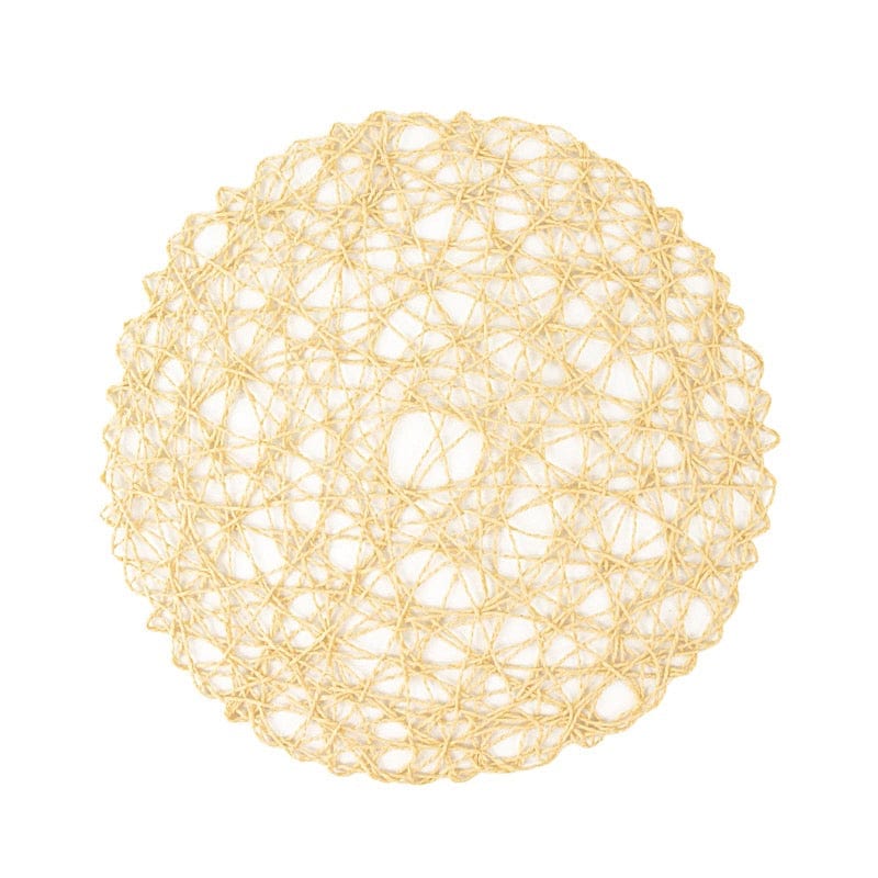 6 pcs 15" wide Round Metallic String Placemats PLMAT_METR01_081