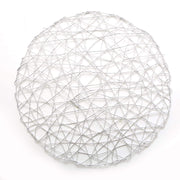 6 pcs 15" wide Round Metallic String Placemats PLMAT_METR01_SILV