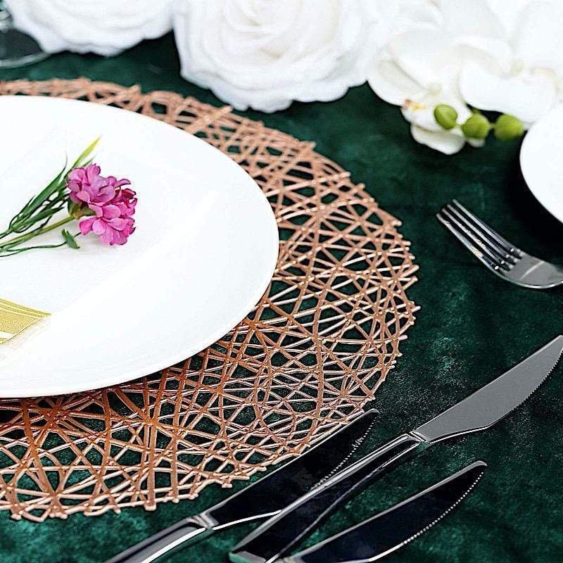 6 pcs 15" wide Round Vinyl String Placemats