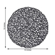 6 pcs 15" wide Round Vinyl String Placemats