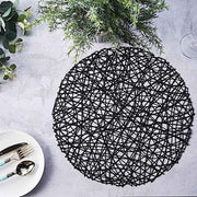 6 pcs 15" wide Round Vinyl String Placemats