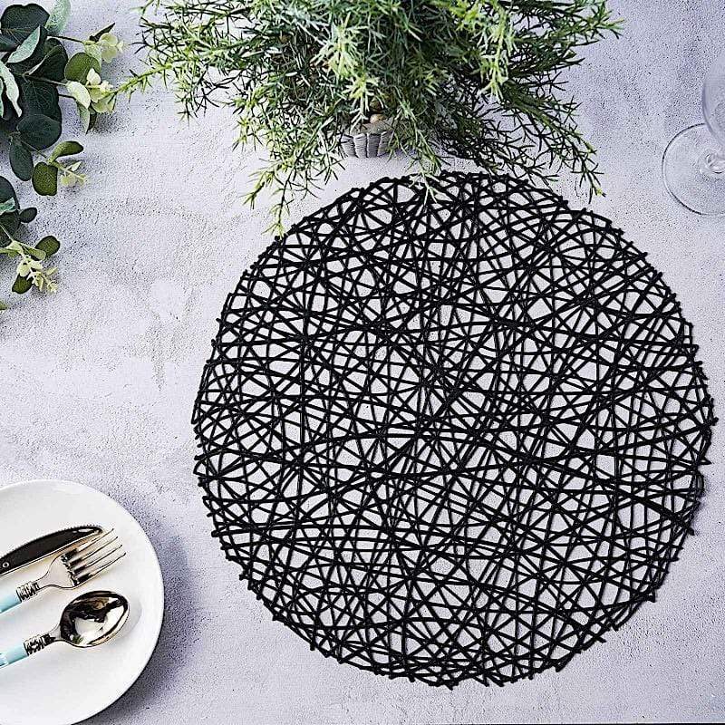 6 pcs 15" wide Round Vinyl String Placemats