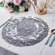 6 pcs 15" wide Round Vinyl String Placemats
