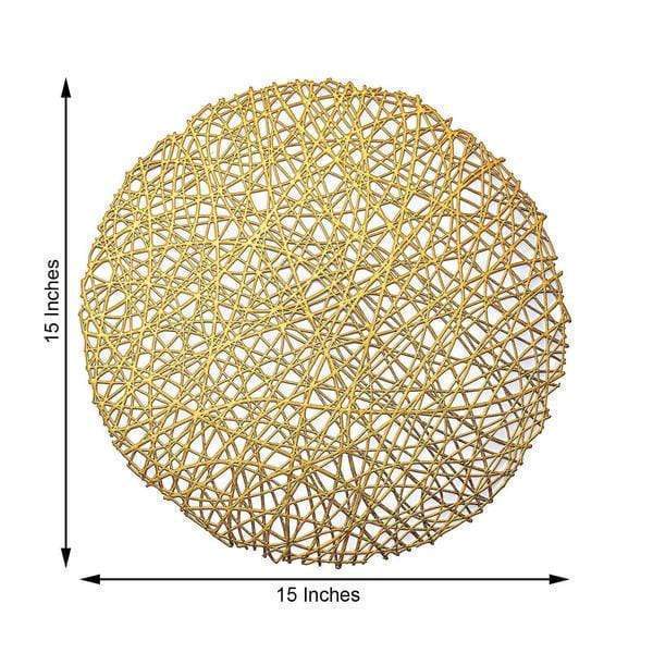 6 pcs 15" wide Round Vinyl String Placemats