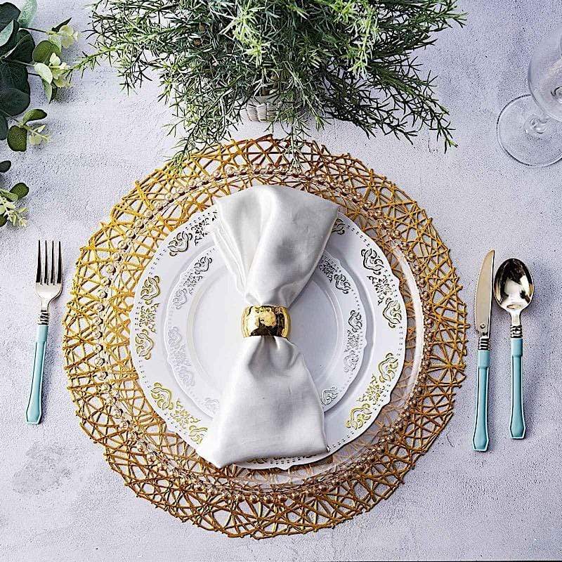 6 pcs 15" wide Round Vinyl String Placemats