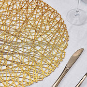 6 pcs 15" wide Round Vinyl String Placemats