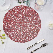 6 pcs 15" wide Round Vinyl String Placemats