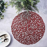6 pcs 15" wide Round Vinyl String Placemats
