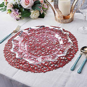 6 pcs 15" wide Round Vinyl String Placemats