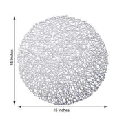 6 pcs 15" wide Round Vinyl String Placemats