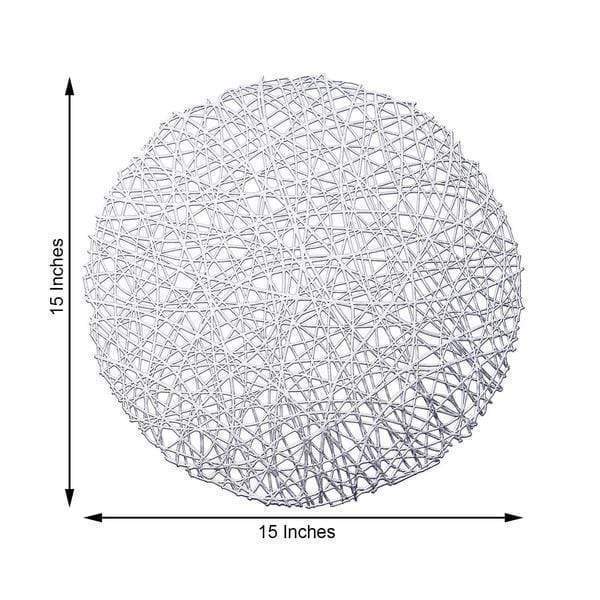 6 pcs 15" wide Round Vinyl String Placemats