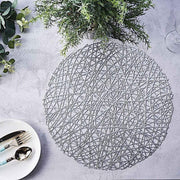 6 pcs 15" wide Round Vinyl String Placemats