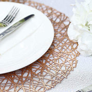 6 pcs 15" wide Round Vinyl String Placemats