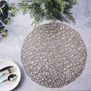 6 pcs 15" wide Round Vinyl String Placemats