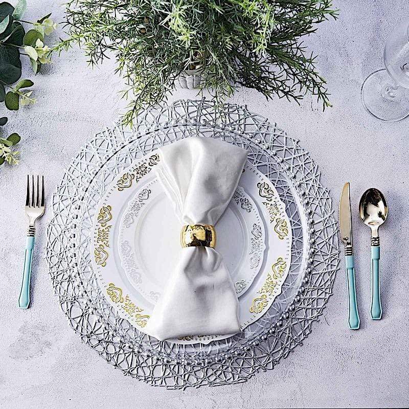 6 pcs 15" wide Round Vinyl String Placemats