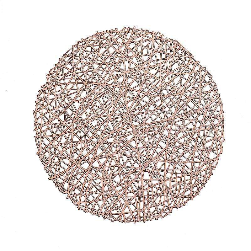 6 pcs 15" wide Round Vinyl String Placemats PLMAT_VIN09_054