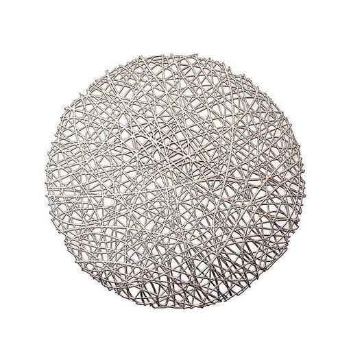 6 pcs 15" wide Round Vinyl String Placemats PLMAT_VIN09_CHMP