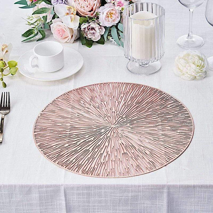 6 pcs 15" wide Spike Round Vinyl Placemats