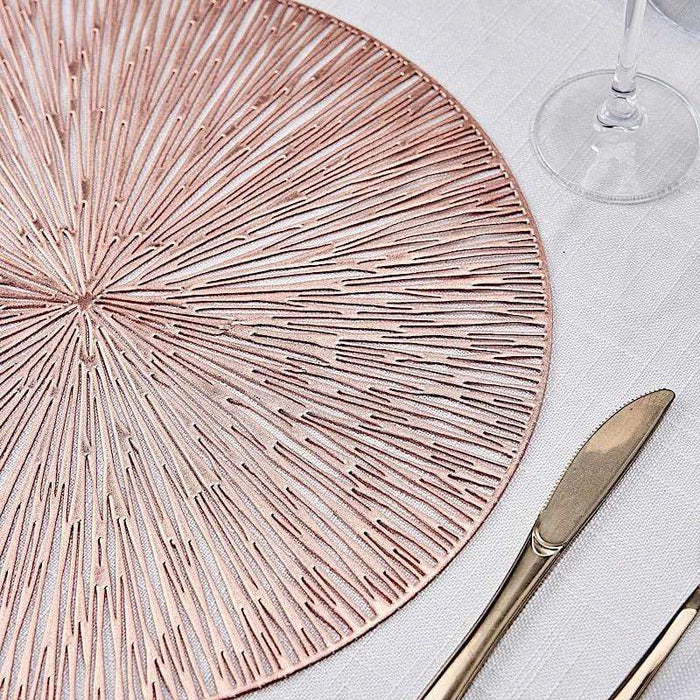 6 pcs 15" wide Spike Round Vinyl Placemats