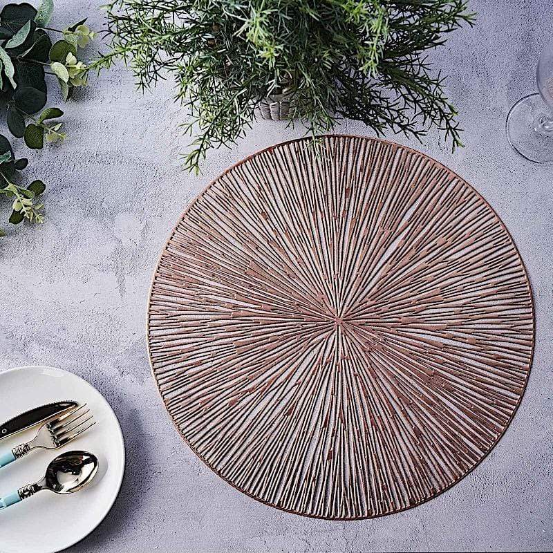 6 pcs 15" wide Spike Round Vinyl Placemats