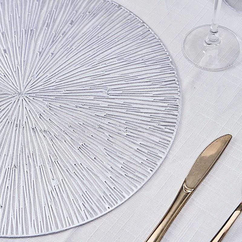6 pcs 15" wide Spike Round Vinyl Placemats