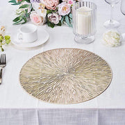 6 pcs 15" wide Spike Round Vinyl Placemats