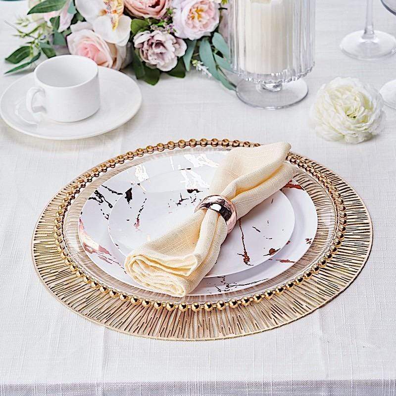 6 pcs 15" wide Spike Round Vinyl Placemats