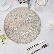 6 pcs 15" wide Spike Round Vinyl Placemats
