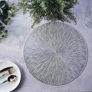 6 pcs 15" wide Spike Round Vinyl Placemats