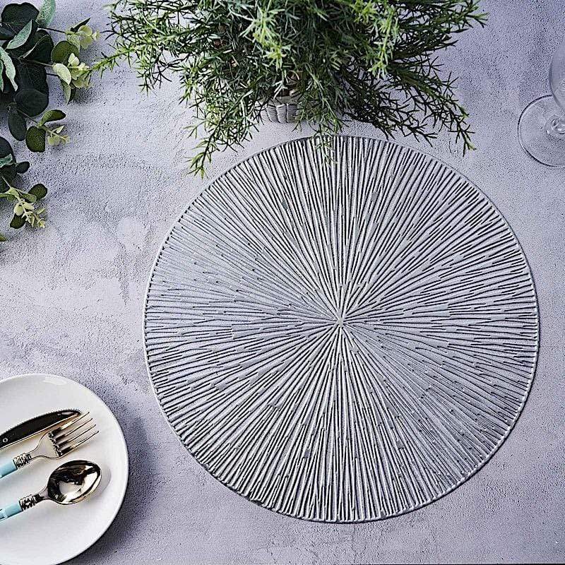 6 pcs 15" wide Spike Round Vinyl Placemats