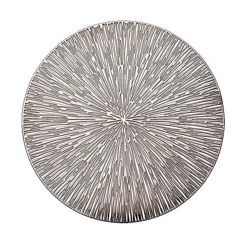 6 pcs 15" wide Spike Round Vinyl Placemats PLMAT_VIN18_GOLD